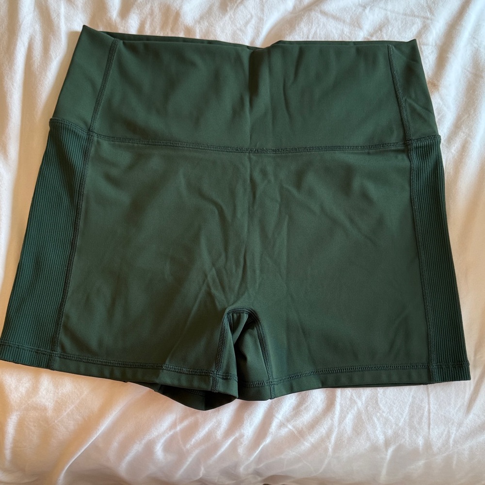 Women's High-Waist Forest Green Athletic Shorts